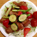 あんの食卓's cooksnap of when they made 唐揚げと夏野菜のスゴだれ和え.