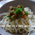 あやプチ's cooksnap of when they made つるつる～♪オクラ明太の冷やしそうめん.