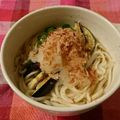 misakitcen's cooksnap of when they made 揚げナスおろしぶっかけうどん.