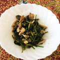 PuChiC0's cooksnap of when they made さつまいもの葉・茎とウインナーのソース炒.