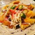 Takoぴょん's cooksnap of when they made オクラ、シラス、蟹カマと油揚げの酢の物.