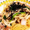 ooomihooo's cooksnap of when they made きのことベーコンのパスタ.