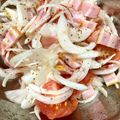 ＋SUN3's cooksnap of when they made トマトとベーコンの旨味たっぷり新玉マリネ.