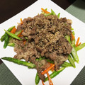 raoul's cooksnap of when they made 牛肉とアスパラのネギ塩炒め☆.