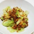 楽しい子's cooksnap of when they made ミンチとしめじの炒め物.