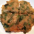 あゆみっこママ's cooksnap of when they made お麩でモッチモチ♥簡単ニラチヂミ.