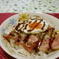赤い電話's cooksnap of when they made メニューのない店の看板メニューベーコン丼.