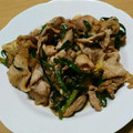 えま＊'s cooksnap of when they made 豚バラと長ネギのにんにく炒め.