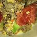 らりるれろろんぱ's cooksnap of when they made 豚肉とトマトの卵とじ.