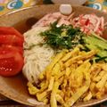 skywalkerK's cooksnap of when they made ★絶品♪冷やし中華風辛葱冷麺☆温玉のせ.