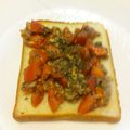 Nana983's cooksnap of when they made 鯖缶とトマトの夏トースト.