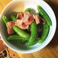 もんすけまま's cooksnap of when they made スナップえんどうとベーコンの炒め物.