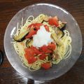 kurudondon's cooksnap of when they made ナスと大葉の和風冷製パスタ.