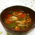 赤い電話's cooksnap of when they made トマトの味噌汁　赤だしで夏にさっぱり.