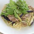 ☆yopipi's cooksnap of when they made 豚肉と茄子と水菜の簡単和風パスタ.