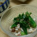 ジュスカ's cooksnap of when they made オクラと鶏ささみの梅風味和え.
