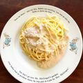 かりこりんこ's cooksnap of when they made 簡単！鮭クリームパスタ♬*.+゜.