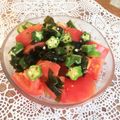 うさぎ姫っこ's cooksnap of when they made オクラ＊トマト＊ワカメの生姜和え.