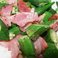 わさび抜き's cooksnap of when they made オクラと厚切りベーコンのバター炒め.