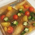 くまぴこ222's cooksnap of when they made 鯵のさっぱり梅トマト出汁.