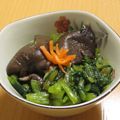 もんしゅしゅ's cooksnap of when they made 。椎茸゜。小松菜゜。新生姜゜酢の物.