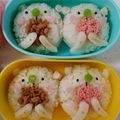 はるかな母さん's cooksnap of when they made 簡単♪お口あ〜んの白くまくんキャラ弁当.