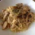 yumholic's cooksnap of when they made 塩麹鶏胸肉ときのこの和風カルボナーラ.