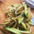 tsurusato's cooksnap of when they made キュウリとオクラともやしで♪大葉の酢の物.
