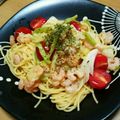 えま＊'s cooksnap of when they made きゃべつとえびの塩焼きスパゲティ.