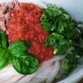 クック7RKE2H☆'s cooksnap of when they made 簡単！夏野菜の冷やし肉味噌うどん.