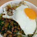 イカ輪's cooksnap of when they made もやしとおくらの味噌そぼろ丼.