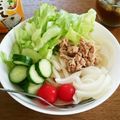 みーちゃん☆しーくん's cooksnap of when they made 火を使わずにできる！サラダうどん.