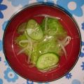 TodoMasami's cooksnap of when they made 白だしで！レタスとキュウリもやしのスープ.