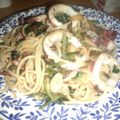 チュリチュウ's cooksnap of when they made *イカとほうれん草の(トマト)パスタ*.