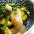 paachann's cooksnap of when they made モロヘイヤとホタテ、ぜひ、わさび醤油で.