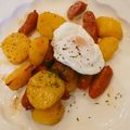 horseland's cooksnap of when they made ＊じゃがいもソーセージポーチドエッグで.