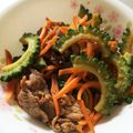 干芋くん's cooksnap of when they made ∮ゴーヤと舞茸✰ピリ辛✰彡ごま味噌炒め∮.
