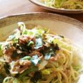 akiko08's cooksnap of when they made 梅とツナと水菜のサッパリ冷製パスタ☆.