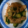 キットン☆'s cooksnap of when they made 簡単過ぎるきゅうりと豚肉のキムチの素炒め.
