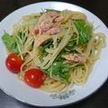あっこ☺'s cooksnap of when they made 梅とツナと水菜のサッパリ冷製パスタ☆.