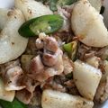 ミミアンティーヌ's cooksnap of when they made 豚肉のオクラと山芋の梅肉醤油炒め.