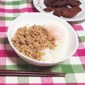 ハグぞう's cooksnap of when they made 鶏そぼろご飯に簡単半熟卵を添えて♡.