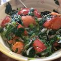 ポーたんエーたん's cooksnap of when they made モロヘイヤとトマトの和え物.