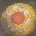 クックHSGVX6☆'s cooksnap of when they made コーンとトマト丸ごとチキンごはん.