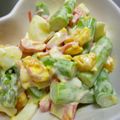 食パンダ's cooksnap of when they made ゆで卵とアスパラとカニかまのサラダ.