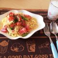 ayamimi's cooksnap of when they made ❤トマトとベーコンのクリームパスタ❤.