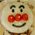 デビィ夫人's cooksnap of when they made アンパンマンのサンドイッチ♪キャラ弁.