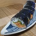 ダイナマイト漆黒's cooksnap of when they made おつまみになる♪シソ納豆キムチの海苔巻き.