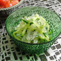 qyulove's cooksnap of when they made 寒天と胡瓜の爽やか緑甘酢和え.