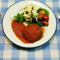 こめもりるうちゃん's cooksnap of when they made 自家製トマトソースで煮込みハンバーグ.